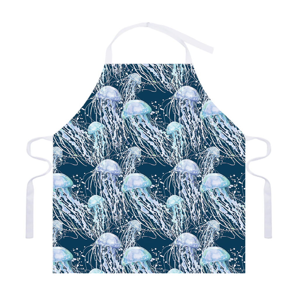 Watercolor Jellyfish Pattern Print Adjustable Apron