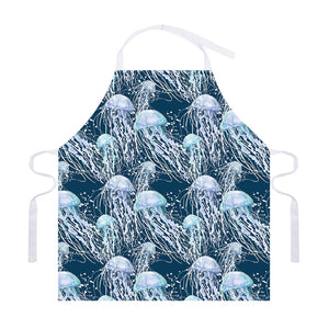 Watercolor Jellyfish Pattern Print Adjustable Apron