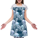 Watercolor Jellyfish Pattern Print Adjustable Apron