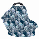 Watercolor Jellyfish Pattern Print Baby Seat Cover