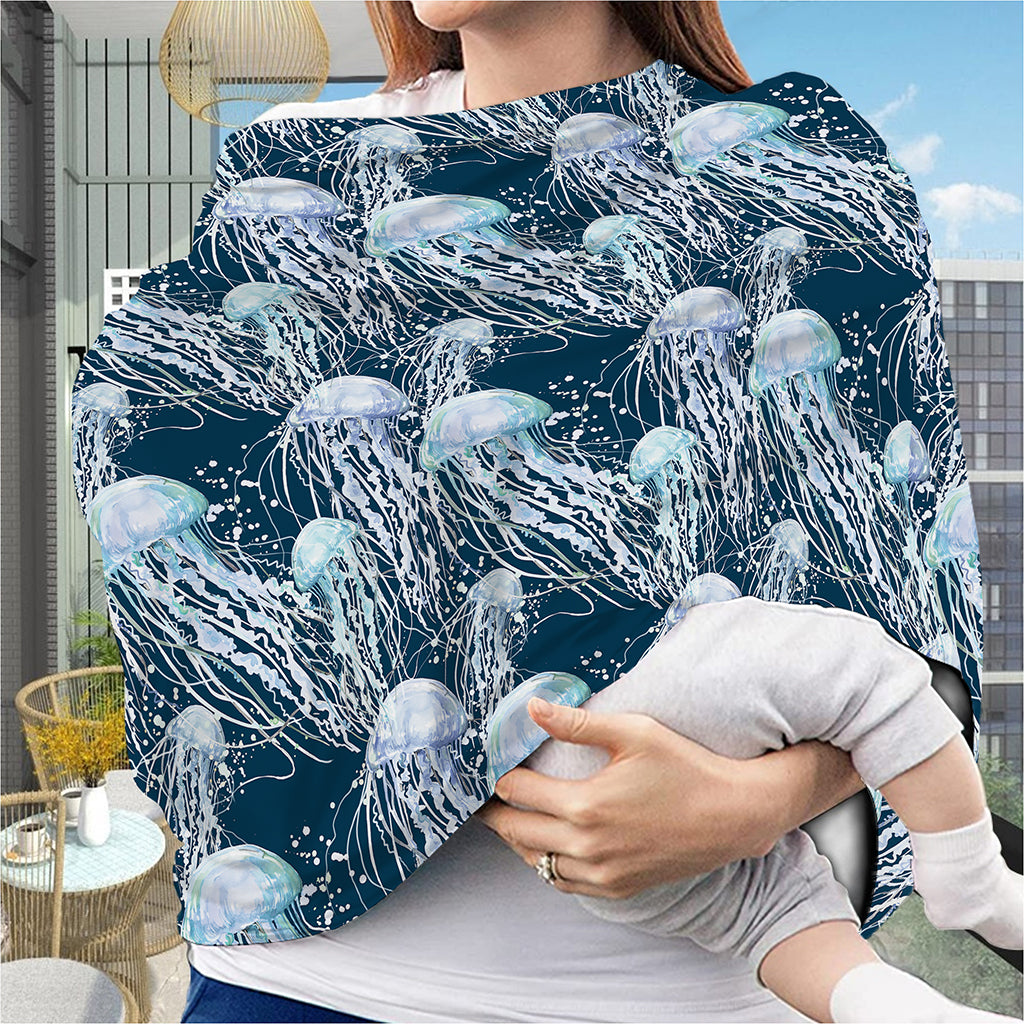 Watercolor Jellyfish Pattern Print Baby Seat Cover