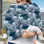 Watercolor Jellyfish Pattern Print Baby Seat Cover