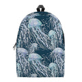 Watercolor Jellyfish Pattern Print School Backpack