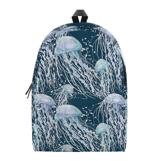 Watercolor Jellyfish Pattern Print Backpack