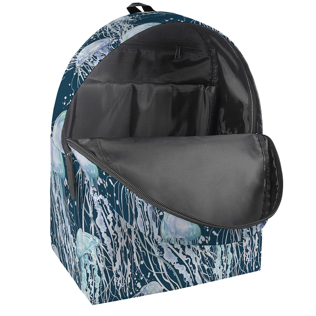 Watercolor Jellyfish Pattern Print Backpack