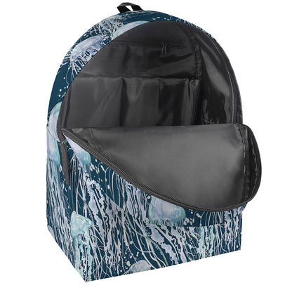 Watercolor Jellyfish Pattern Print Backpack