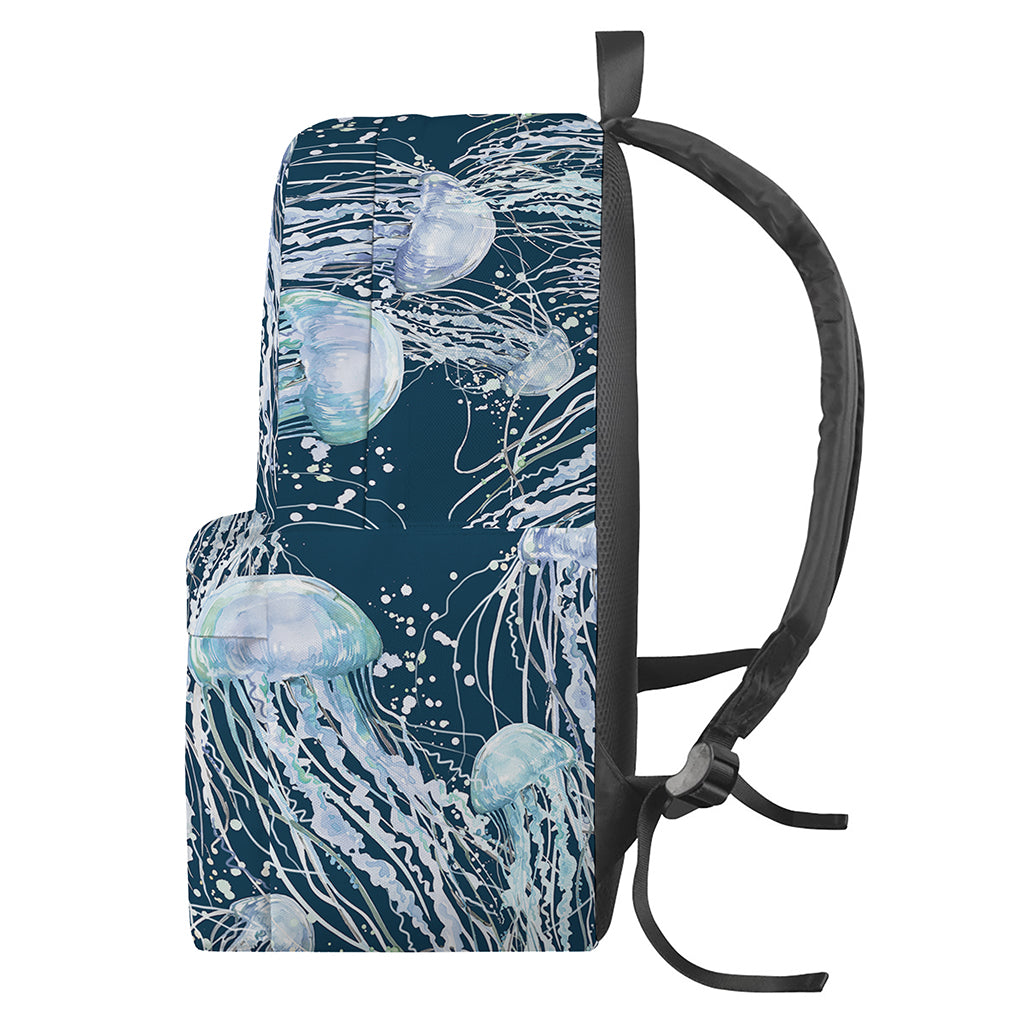 Watercolor Jellyfish Pattern Print Backpack