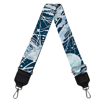 Watercolor Jellyfish Pattern Print Bag Strap