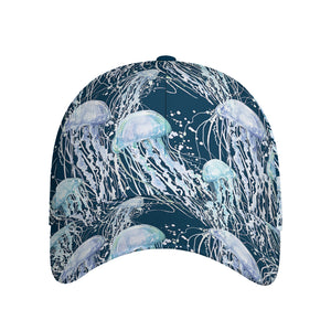 Watercolor Jellyfish Pattern Print Baseball Cap