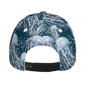 Watercolor Jellyfish Pattern Print Baseball Cap