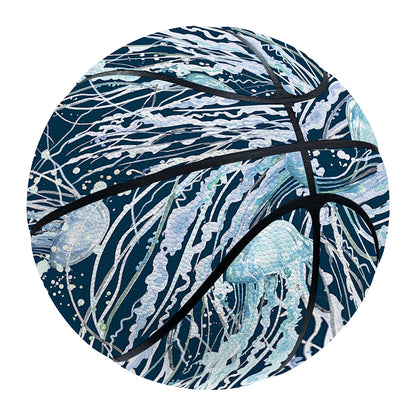 Watercolor Jellyfish Pattern Print Basketball