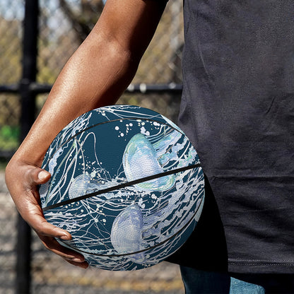 Watercolor Jellyfish Pattern Print Basketball