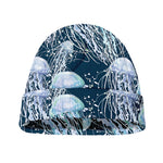 Watercolor Jellyfish Pattern Print Beanie