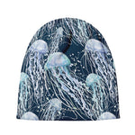 Watercolor Jellyfish Pattern Print Beanie