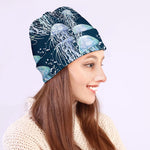Watercolor Jellyfish Pattern Print Beanie