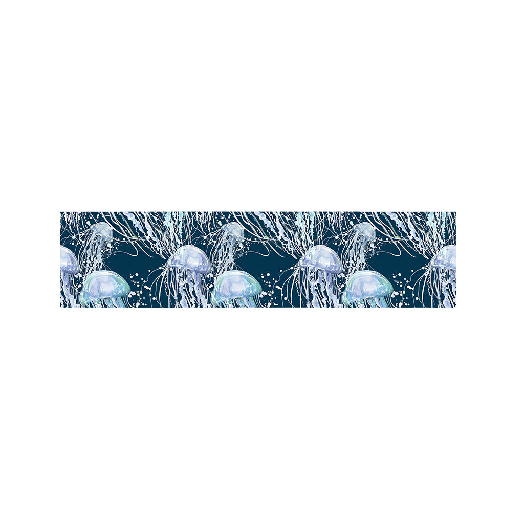 Watercolor Jellyfish Pattern Print Bed Runner