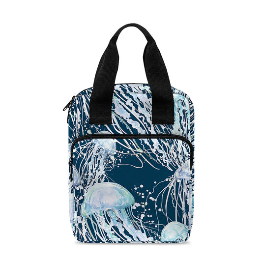 Watercolor Jellyfish Pattern Print Bible Tote Bag