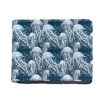 Watercolor Jellyfish Pattern Print Bifold Wallet