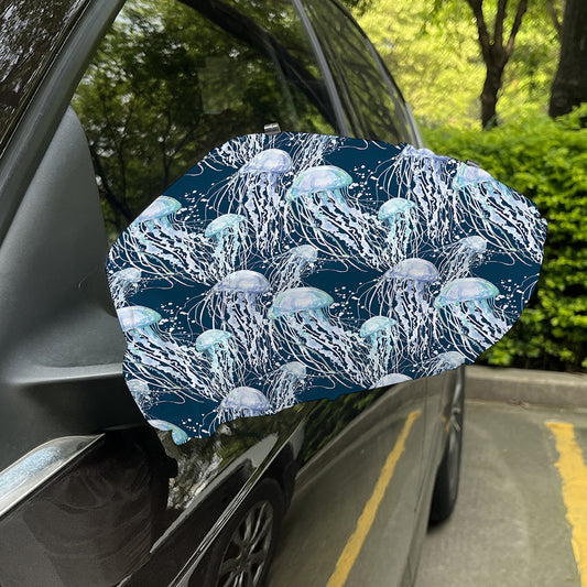Watercolor Jellyfish Pattern Print Car Side Mirror Covers