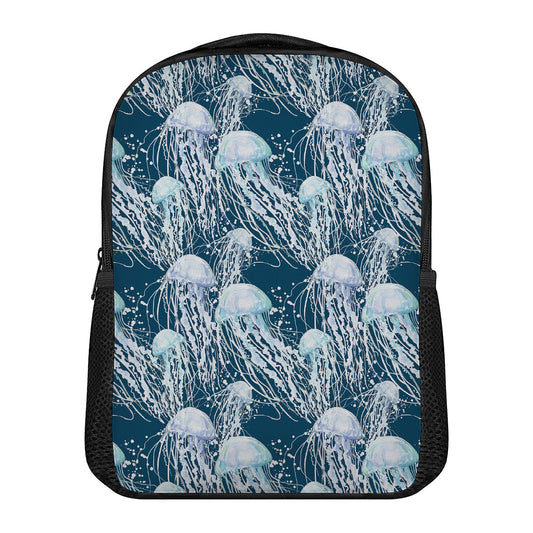 Watercolor Jellyfish Pattern Print Casual Backpack