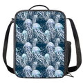 Watercolor Jellyfish Pattern Print Crossbody Lunch Bag