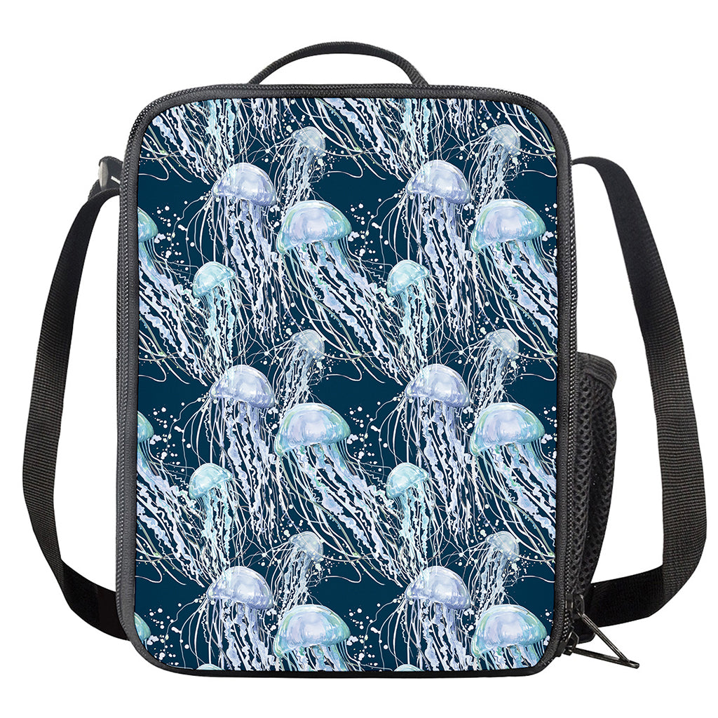Watercolor Jellyfish Pattern Print Crossbody Lunch Bag