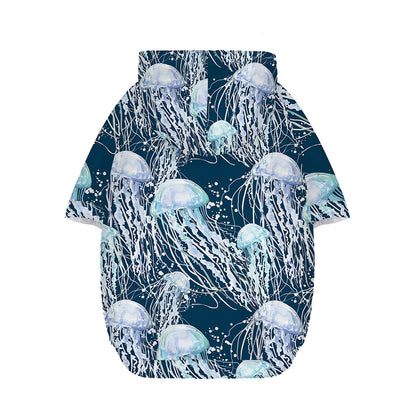 Watercolor Jellyfish Pattern Print Dog Zip Up Hoodie