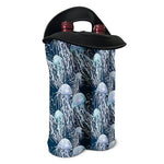 Watercolor Jellyfish Pattern Print Double Neoprene Wine Tote
