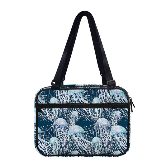 Watercolor Jellyfish Pattern Print Double Strap Bible Bag