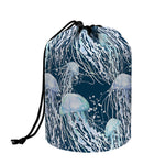 Watercolor Jellyfish Pattern Print Drawstring Makeup Bag