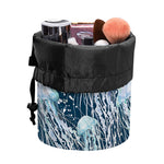 Watercolor Jellyfish Pattern Print Drawstring Makeup Bag