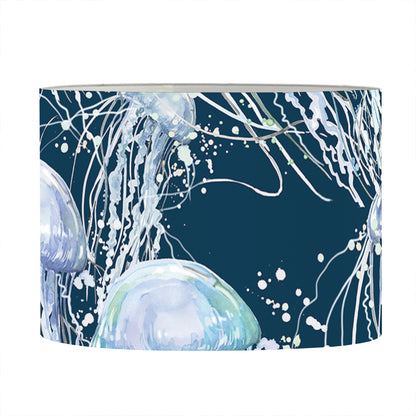 Watercolor Jellyfish Pattern Print Drum Lamp Shade