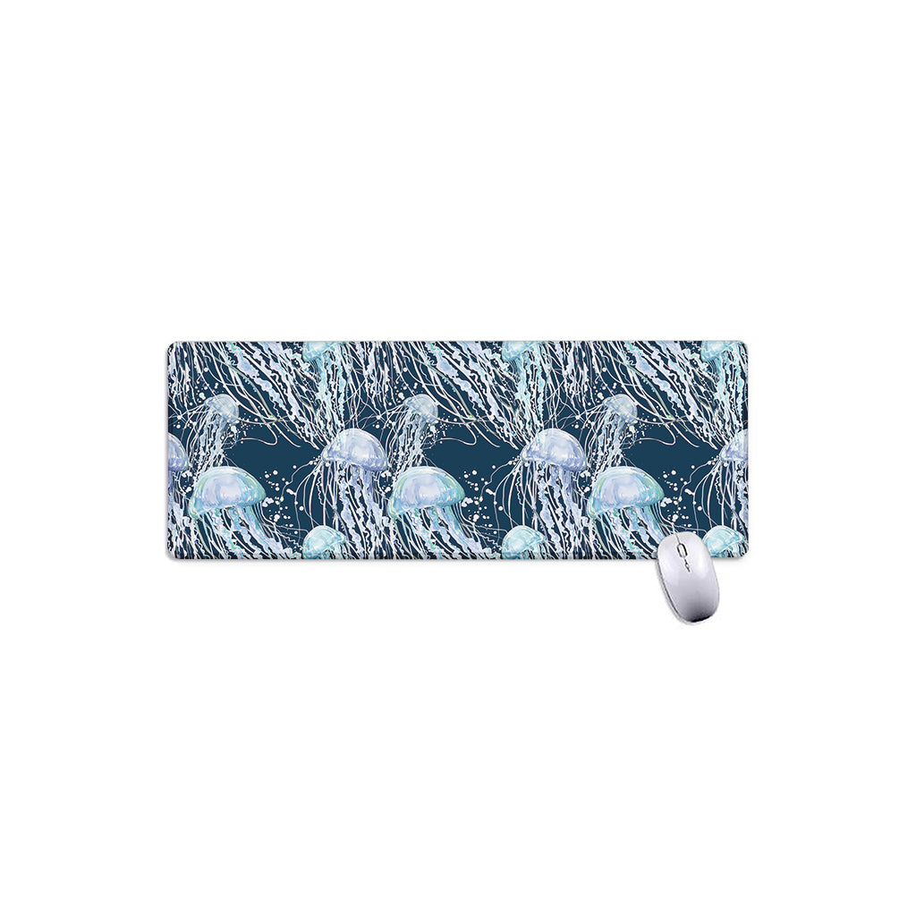 Watercolor Jellyfish Pattern Print Extended Mouse Pad