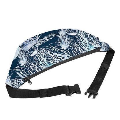 Watercolor Jellyfish Pattern Print Fanny Pack