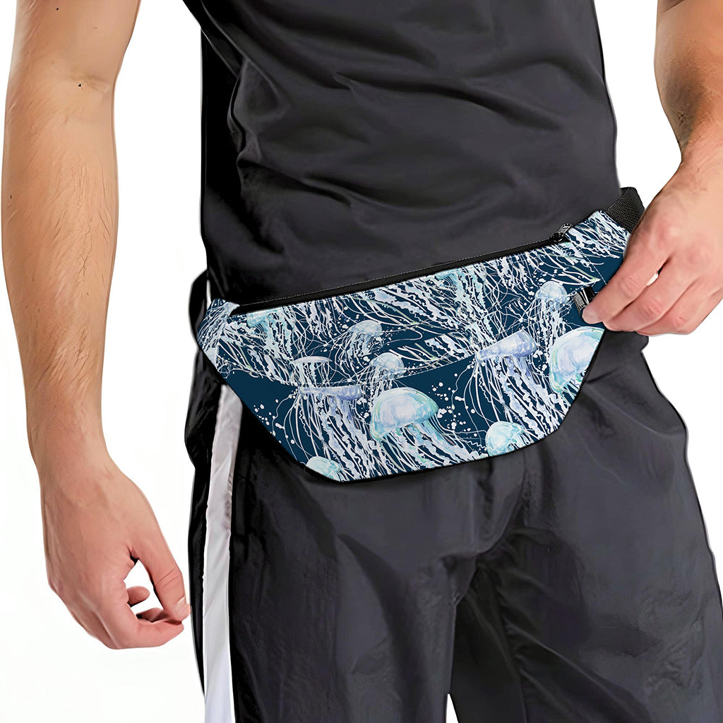 Watercolor Jellyfish Pattern Print Fanny Pack