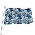 Watercolor Jellyfish Pattern Print Flag