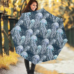 Watercolor Jellyfish Pattern Print Foldable Umbrella