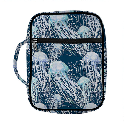 Watercolor Jellyfish Pattern Print Front Pocket Bible Bag