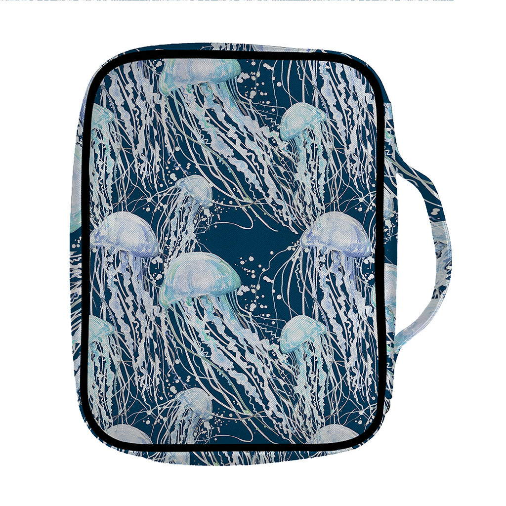 Watercolor Jellyfish Pattern Print Front Pocket Bible Bag
