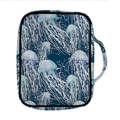 Watercolor Jellyfish Pattern Print Front Pocket Bible Bag