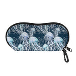 Watercolor Jellyfish Pattern Print Glasses Case