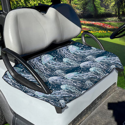 Watercolor Jellyfish Pattern Print Golf Cart Seat Cover