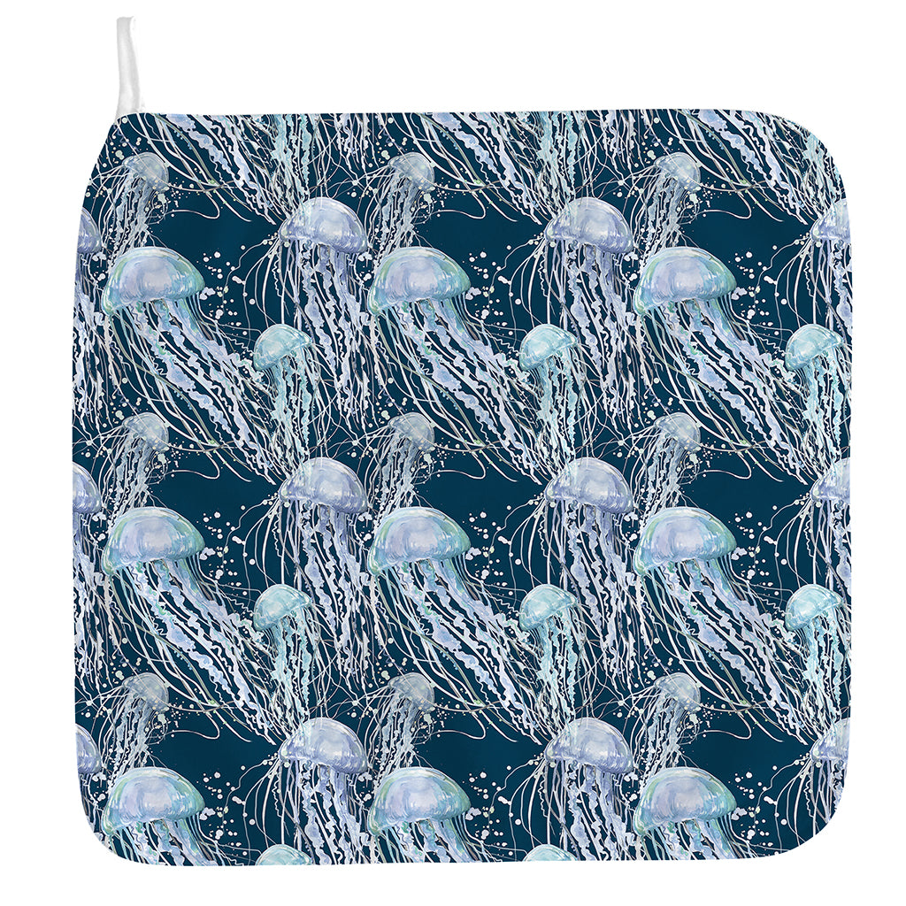 Watercolor Jellyfish Pattern Print Hand Towel
