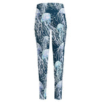 Watercolor Jellyfish Pattern Print High-Waisted Pocket Leggings