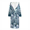Watercolor Jellyfish Pattern Print Hooded Bathrobe