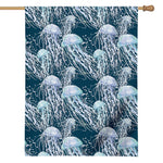Watercolor Jellyfish Pattern Print House Flag