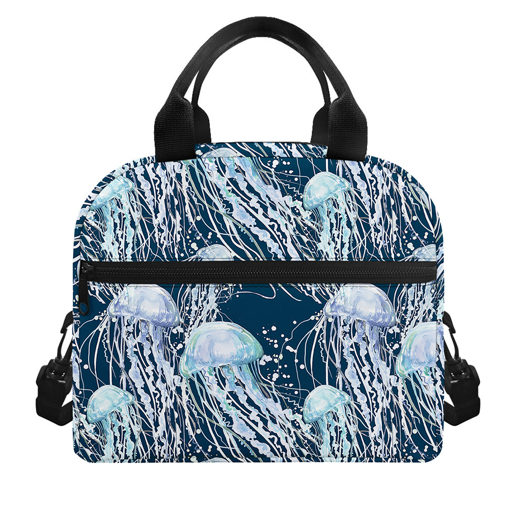 Watercolor Jellyfish Pattern Print Insulated Lunch Bag