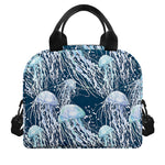 Watercolor Jellyfish Pattern Print Insulated Lunch Bag