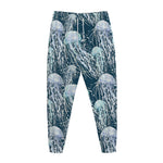Watercolor Jellyfish Pattern Print Jogger Pants