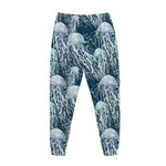 Watercolor Jellyfish Pattern Print Jogger Pants